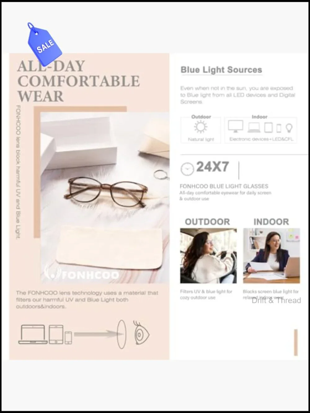 TR90 Round Blue Light Blocking Glasses for Women Men Lightweight